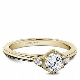 18k Yellow Gold Art Deco Style Diamond Ring S225-01YA - KLARITY LONDON
