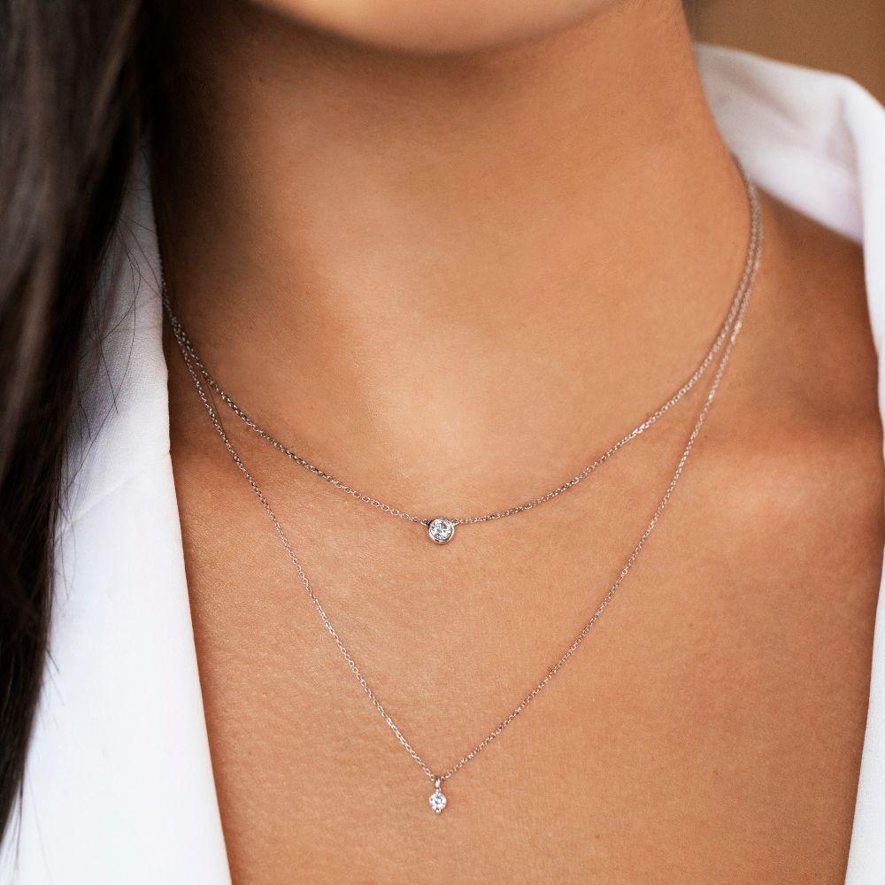 Floating mini diamond necklace - Klarity London Jewellers
