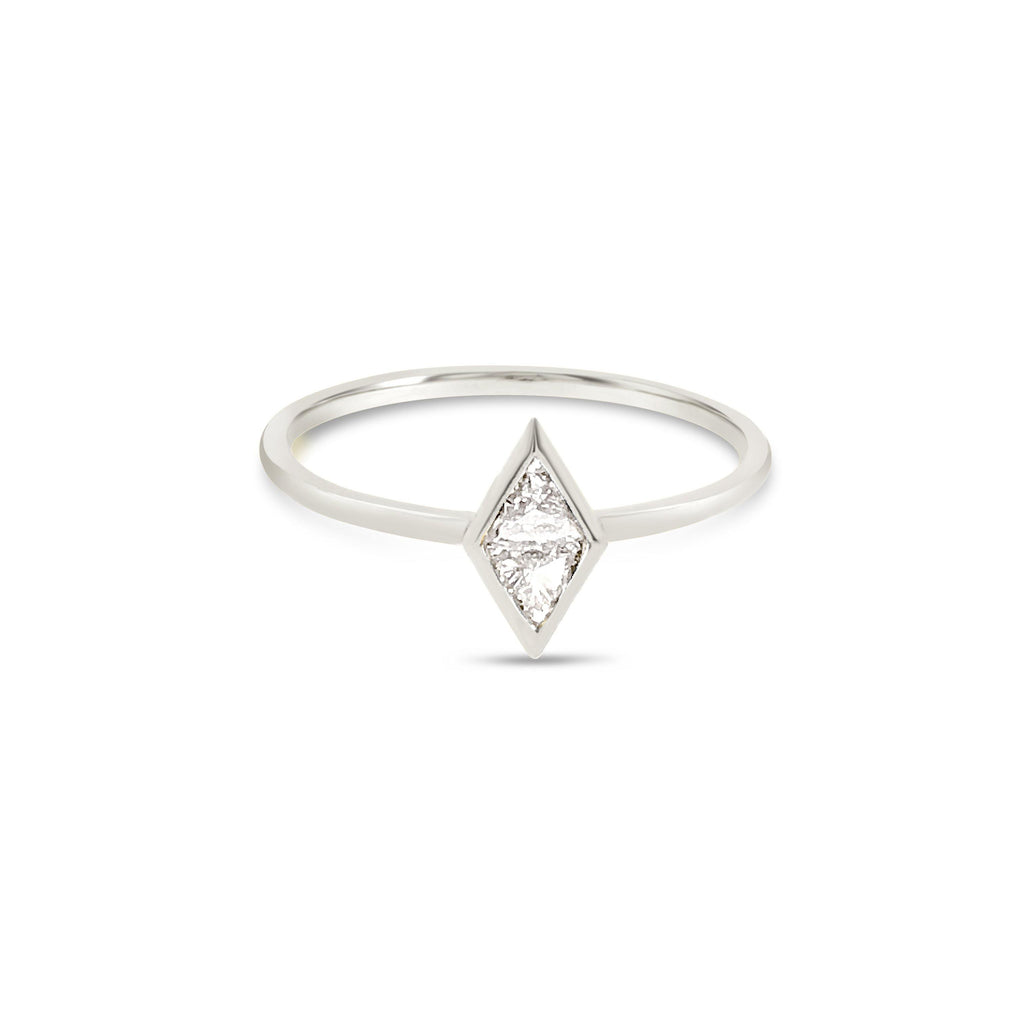 Diamond shape bezel ring - KLARITY LONDON