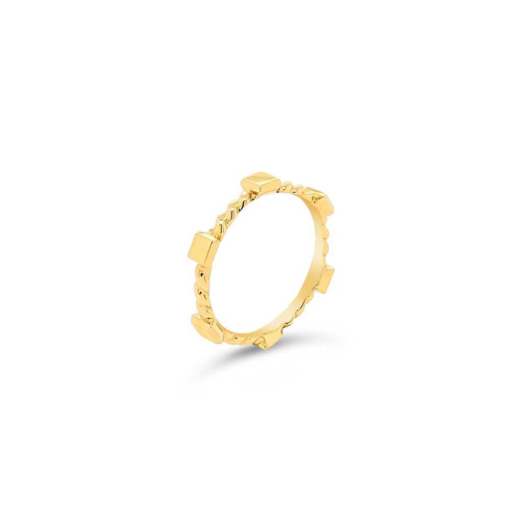 Square Scattered Rope Ring - KLARITY LONDON