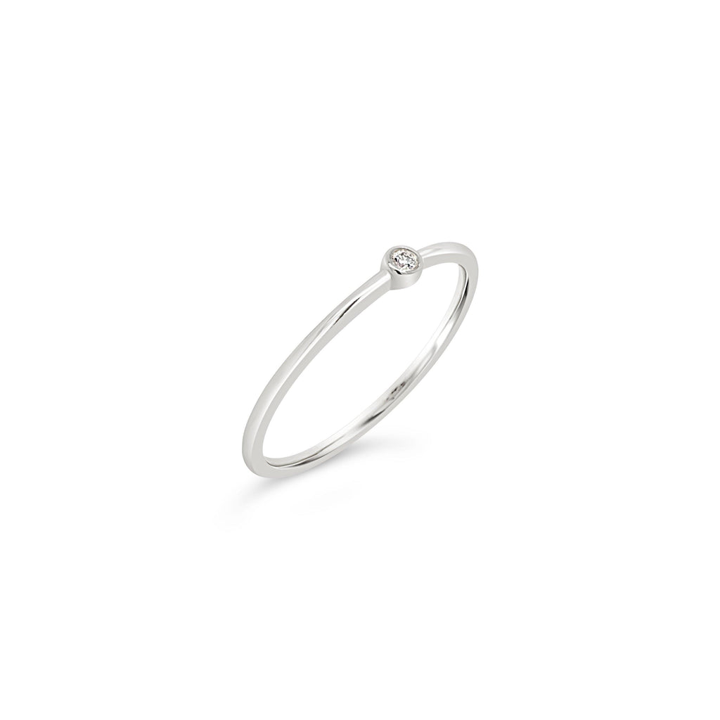 Tiny Diamond Bezel Ring - KLARITY LONDON