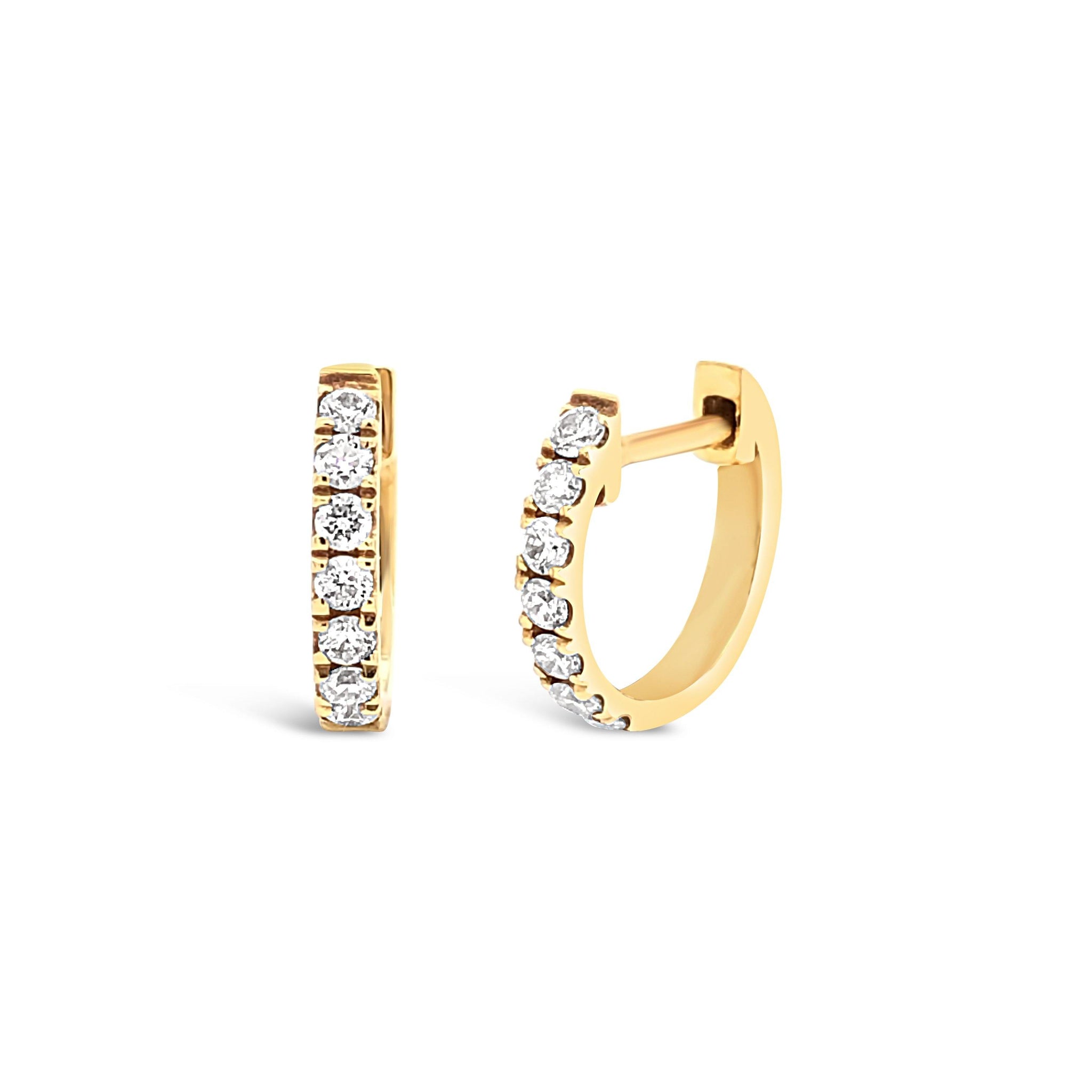 Diamond huggies yellow gold deals