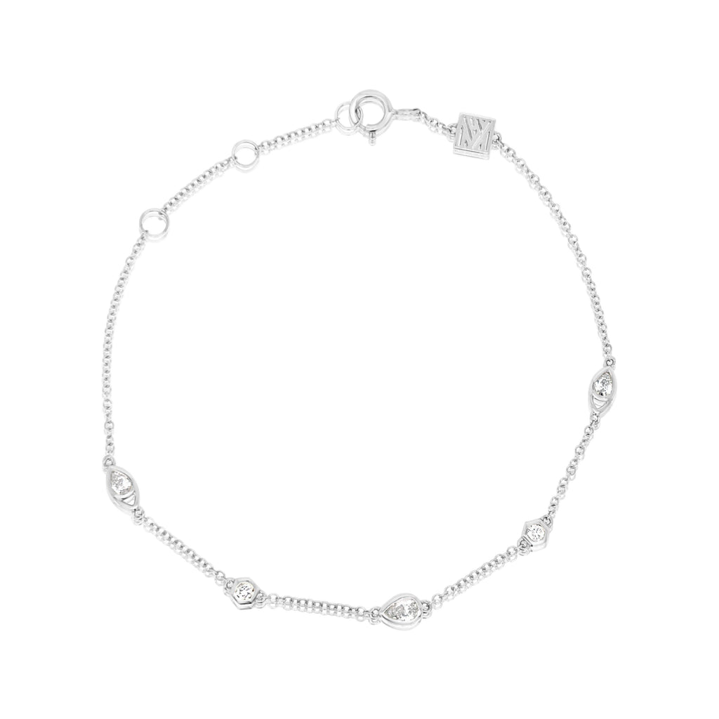 Pear + Hexagon Diamond Bracelet - KLARITY LONDON