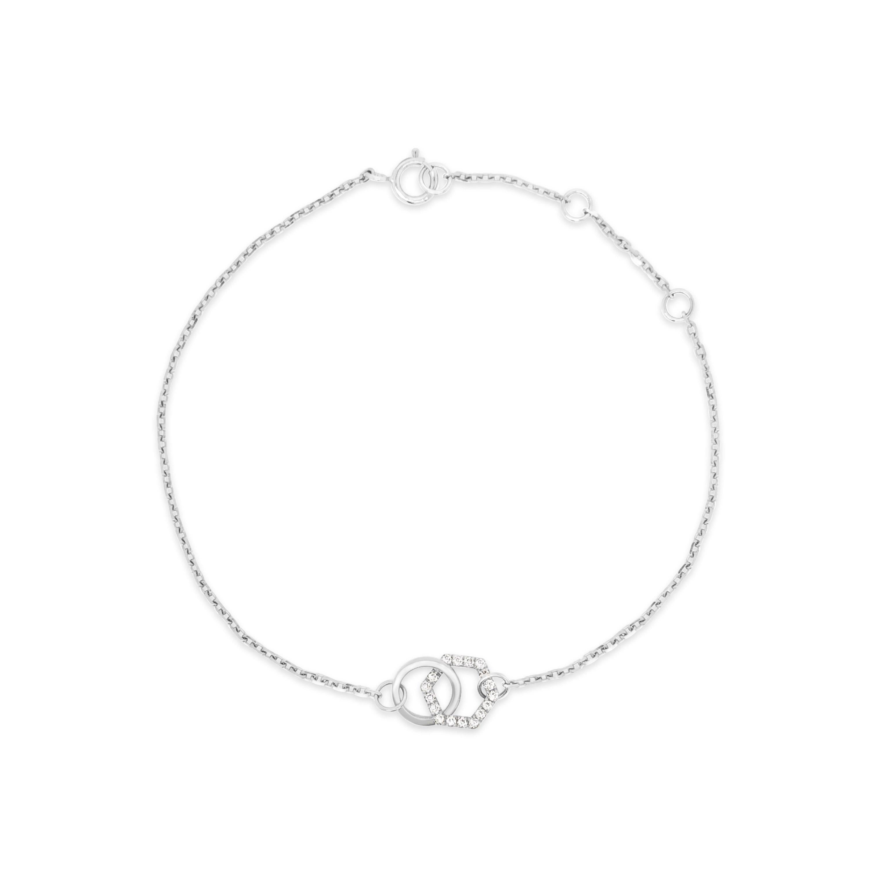 Interlocking Rectangular Bracelet Diamond Interlocking Shape Bracelet – KLARITY LONDON
