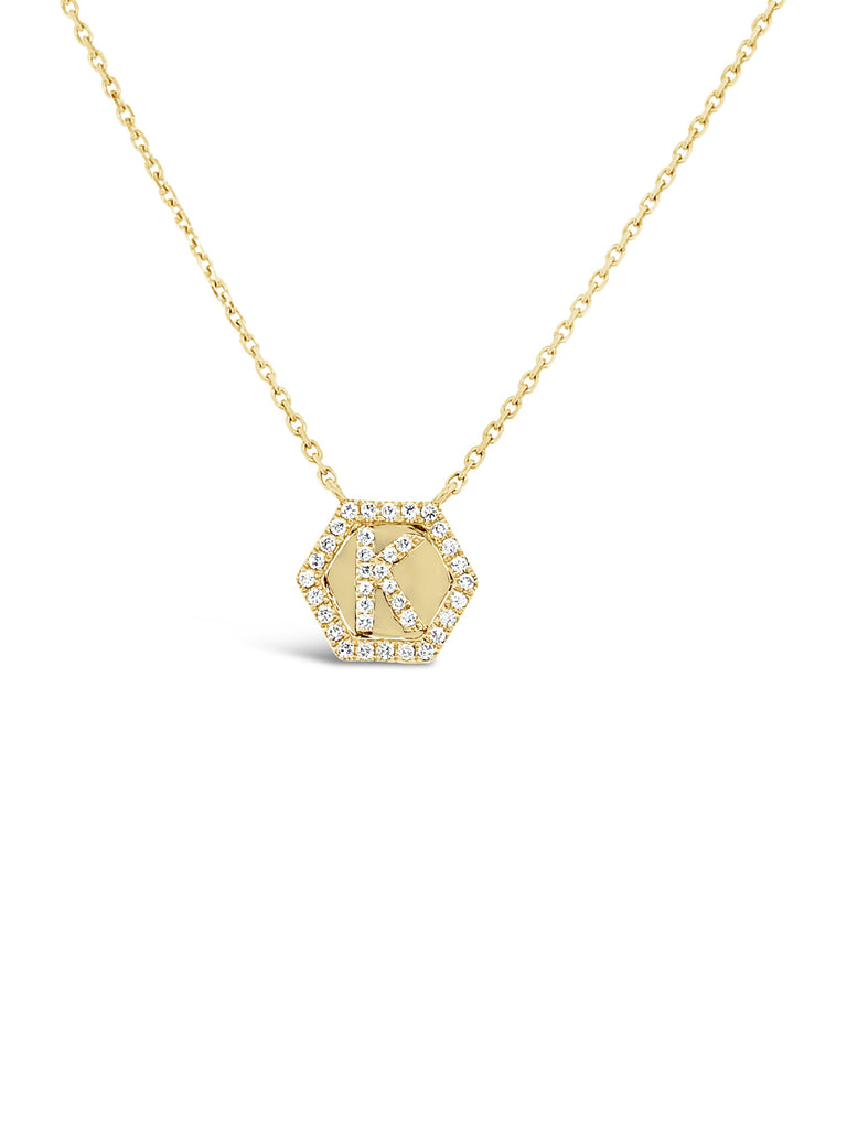 Personalised Diamond Hexagon Necklace - KLARITY LONDON