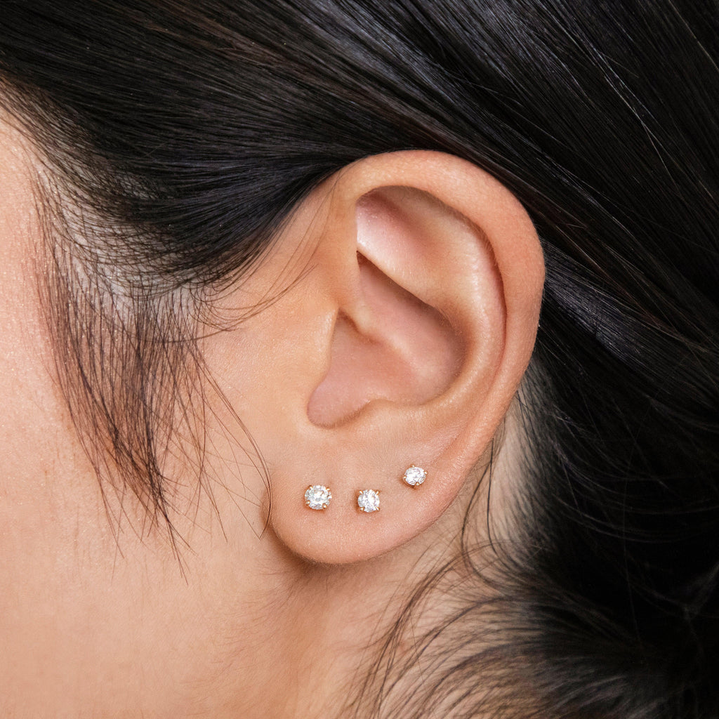 Petite Diamond Earring Studs - Klarity London Jewellers