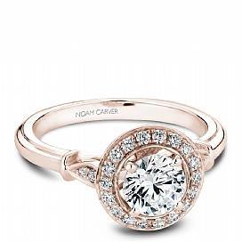 Round Halo With Accent Shoulder Ring - KLARITY LONDON