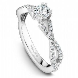 18k White Gold Twist Style Diamond Ring  S004-03WS - KLARITY LONDON