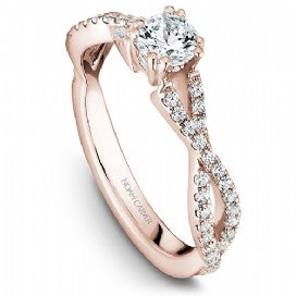 18k Rose Gold Twist Style Diamond Ring  S004-03RS - KLARITY LONDON