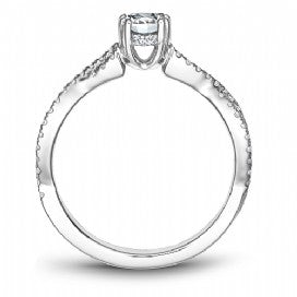 18k White Gold Twist Style Oval Cut Diamond Ring  S004-06WS - KLARITY LONDON