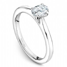 18k White Gold Oval Solitaire Diamond Ring S018-03A - KLARITY LONDON
