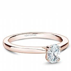 18k Rose Gold Oval Solitaire Diamond Ring S018-03RA - KLARITY LONDON