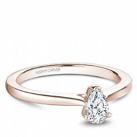 18k Rose Gold Pear Drop Solitaire Diamond Ring S018-05RA - KLARITY LONDON