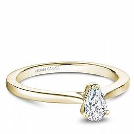 18k Yellow Gold Pear Solitaire Diamond Ring S018-05YA - KLARITY LONDON
