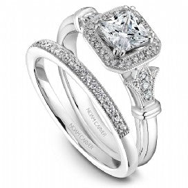 18k White Gold Princess Art Deco Diamond Ring  S070-01A - KLARITY LONDON