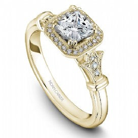 18k Yellow Gold Princess Art Deco Diamond Ring  S070-01YA - KLARITY LONDON