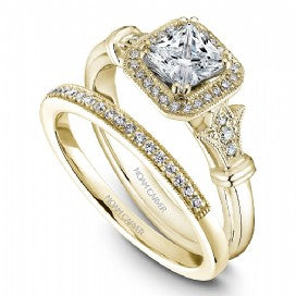 18k Yellow Gold Princess Art Deco Diamond Ring  S070-01YA - KLARITY LONDON