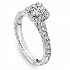 18k White Gold Princess Vintage Diamond Ring  S070-02A - KLARITY LONDON