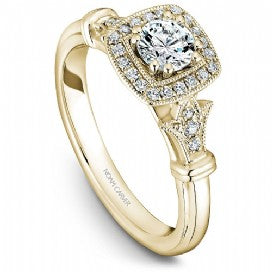 18k Yellow Gold Art Deco Diamond Ring  S076-01YA - KLARITY LONDON
