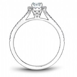 18k White Gold Oval Halo Diamond Ring  S094-03A - KLARITY LONDON