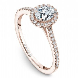 18k Rose Gold Oval Halo Diamond Ring  S094-03RA - KLARITY LONDON