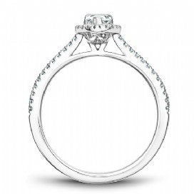 18k White Gold Pear Halo Diamond Ring  S094-04A - KLARITY LONDON