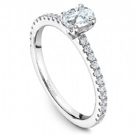 18k White Gold Oval Diamond Ring S101-03A - KLARITY LONDON