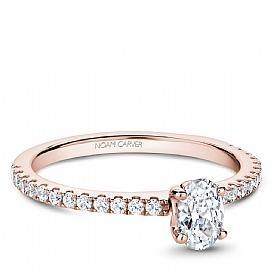 18k Rose Gold Oval Diamond Ring S101-03RA - KLARITY LONDON