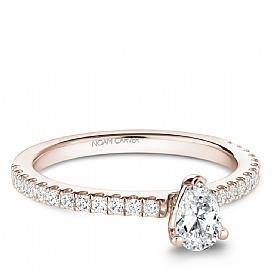 18k Rose Gold Pear Drop Diamond Ring S101-05RA - KLARITY LONDON