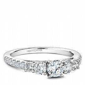 18k White Gold Anniversary Diamond Ring S175-01A - KLARITY LONDON