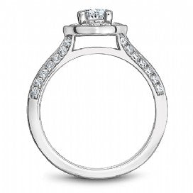 18k White Gold Halo Diamond Ring  S247-01WS - KLARITY LONDON