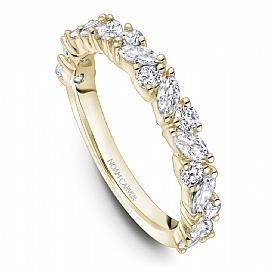 18k Yellow Gold Round & Marquise Style Band STA46-1YM - KLARITY LONDON
