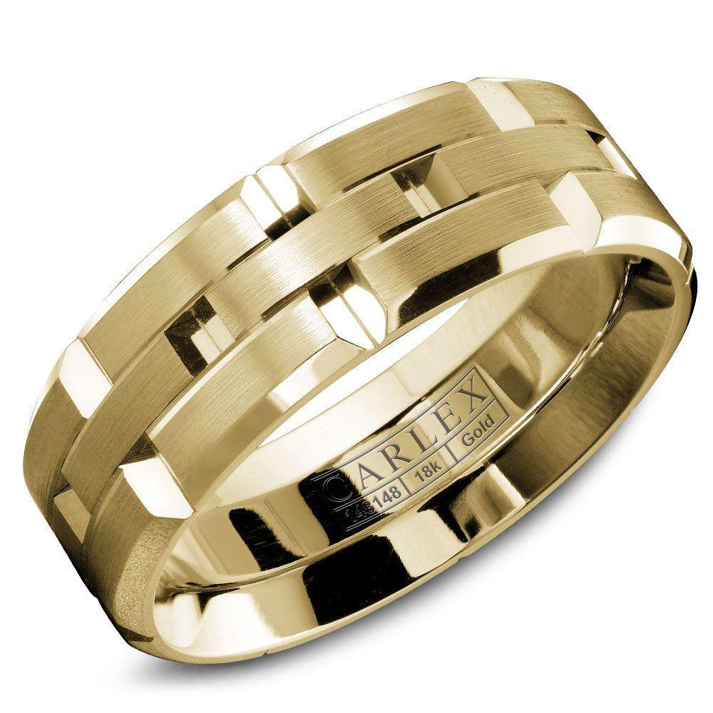 CARLEX Men's Luxury 18k yellow gold ring WB-9146YY - KLARITY LONDON